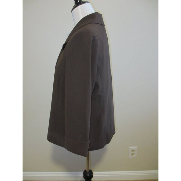 GIORGIO SANTANGELO Brown Womens Blazer Jacket Size 10 With Cuffed Sleeves & Butt - Picture 2 of 5